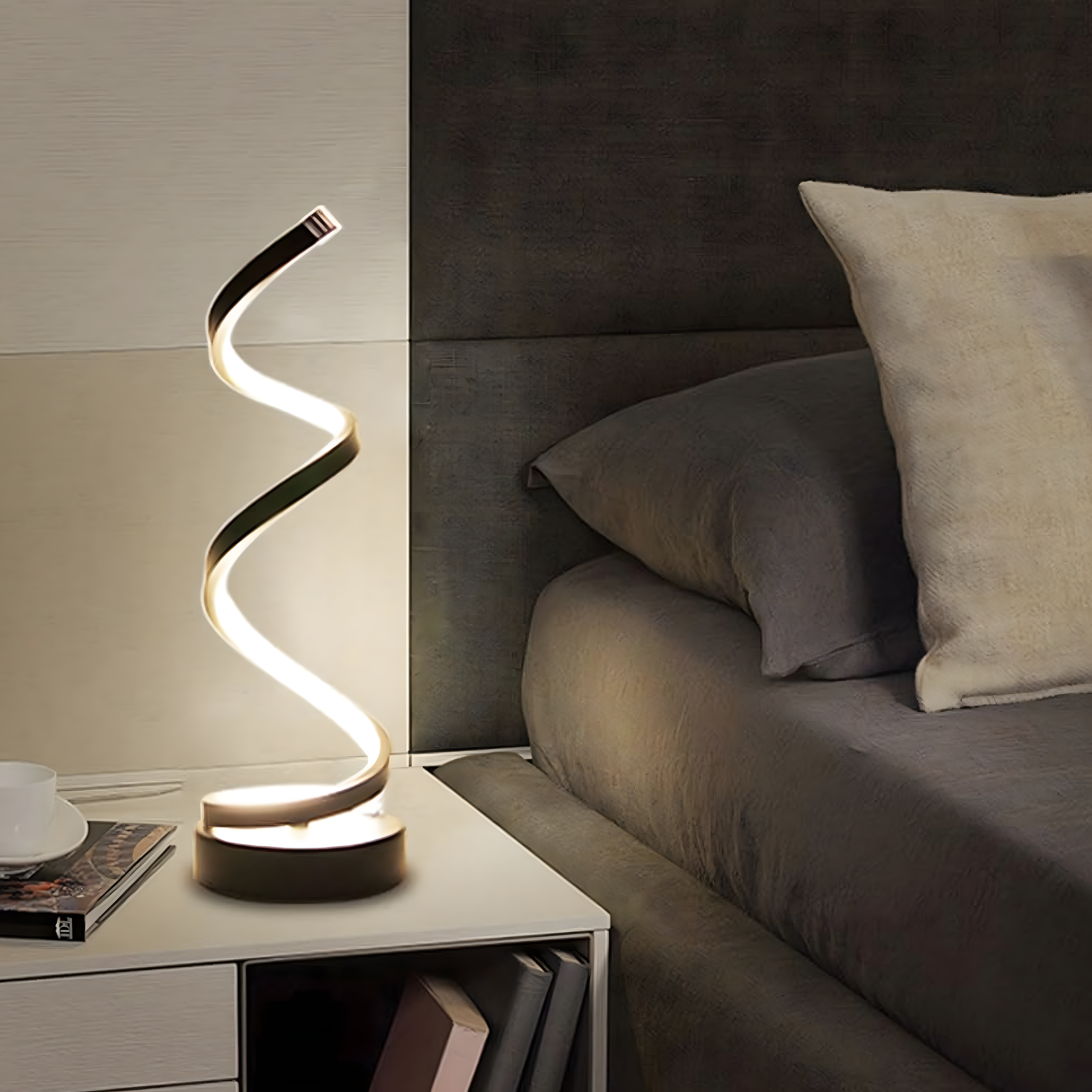 LED Spiral Night Light Table Lamp Decorative Lighting for Bedroom