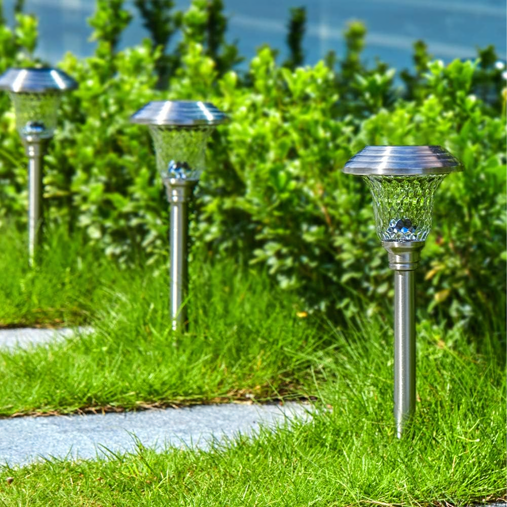 Solar Garden Spike Lights Set 42cm Waterproof Outdoor 6 pcs
