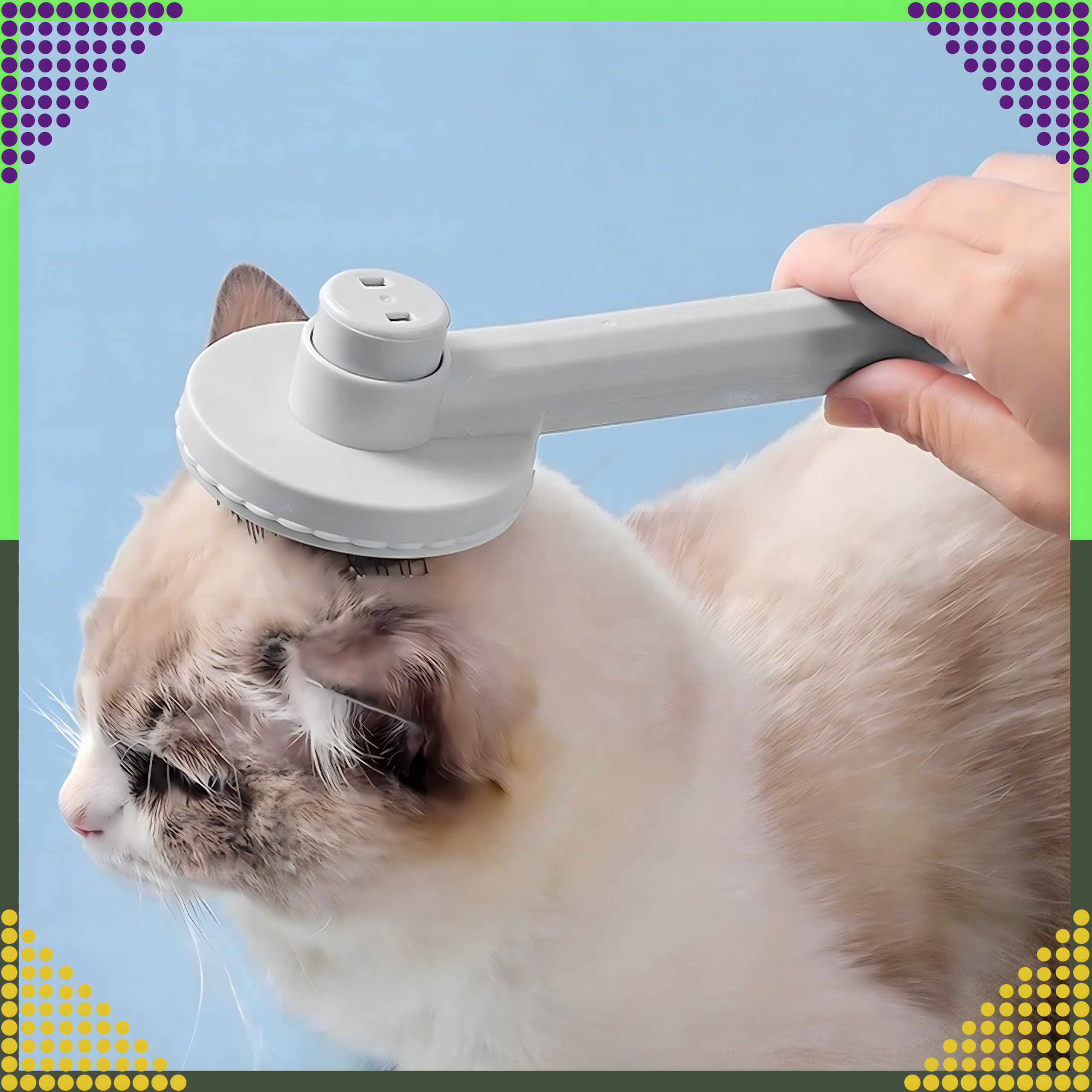 Isepuhastuv hari koera- ja kassikarvadele, ergonoomiline kamm