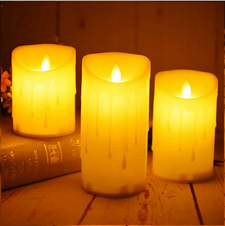 12 tk leegiefektiga LED-küünlasisusid 9 cm koos patareidega RC-K-454-13345
