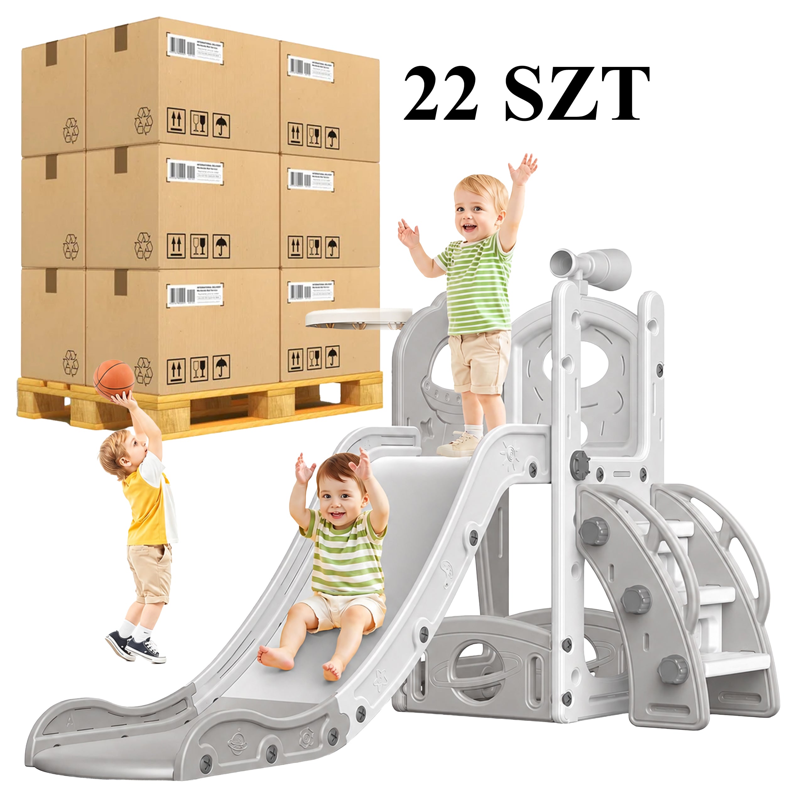 Children's Freestanding Slide with Ladder 22 pcs