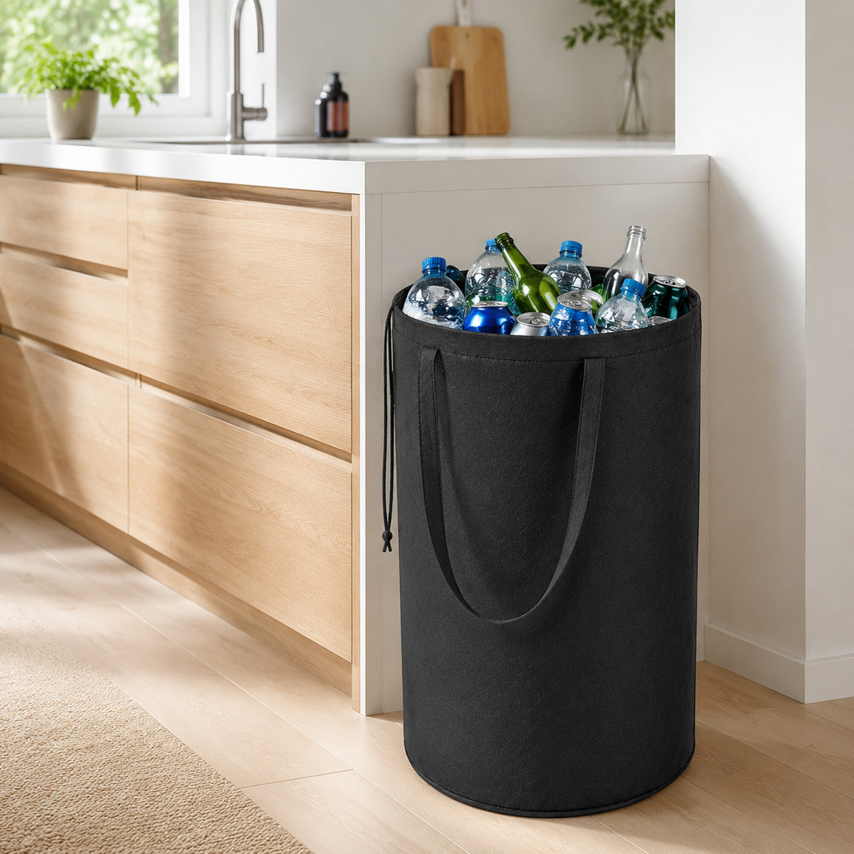 XXL-kott pudelite ja purkide sorteerimiseks ning tagastamiseks sangadega 90 l RC-K-2796