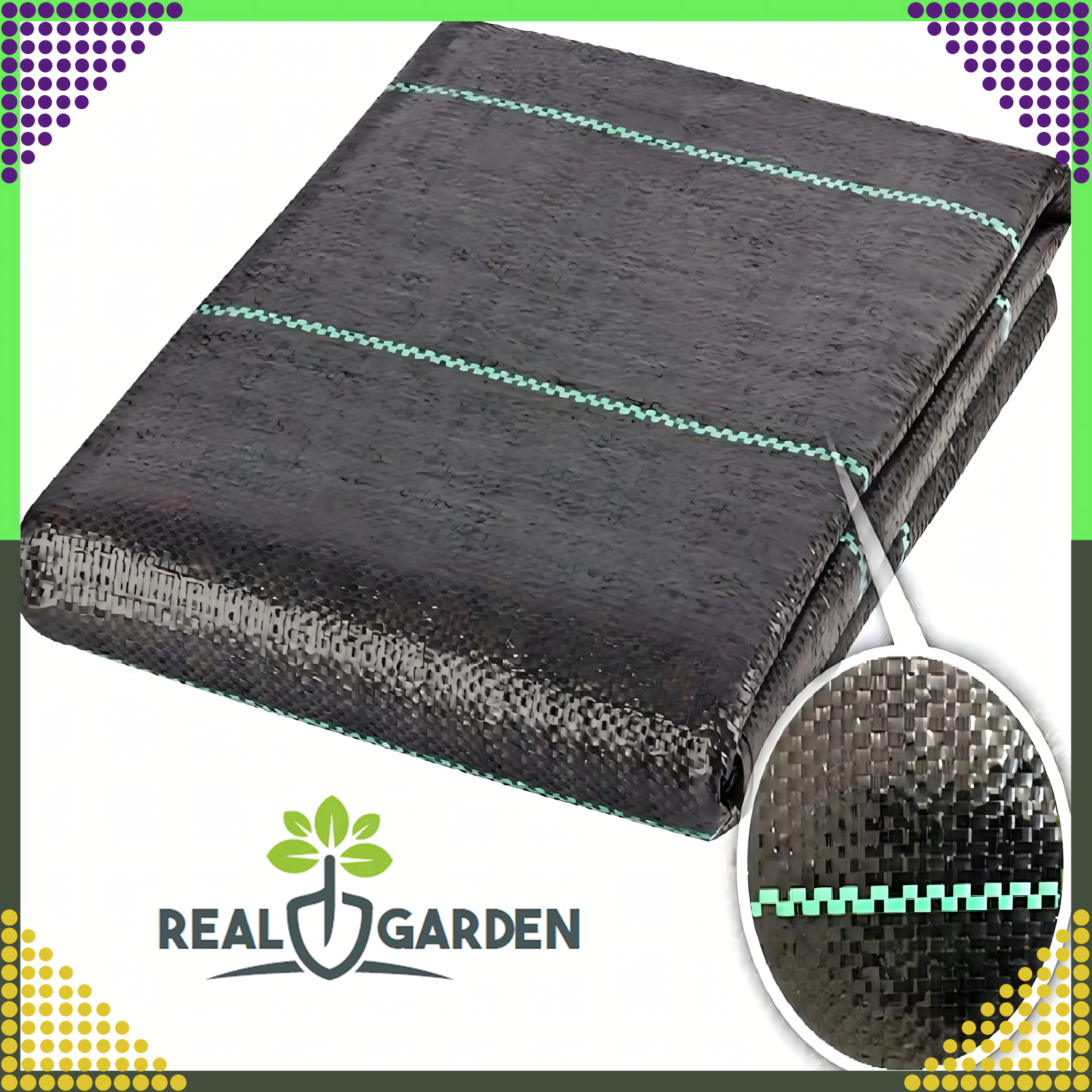 Black 70g 1.6x100m UV Agrofabric Weed Control Mat with Anchors