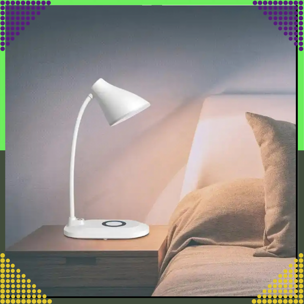 LED laualamp QI induktiivlaadija ja USB-ga