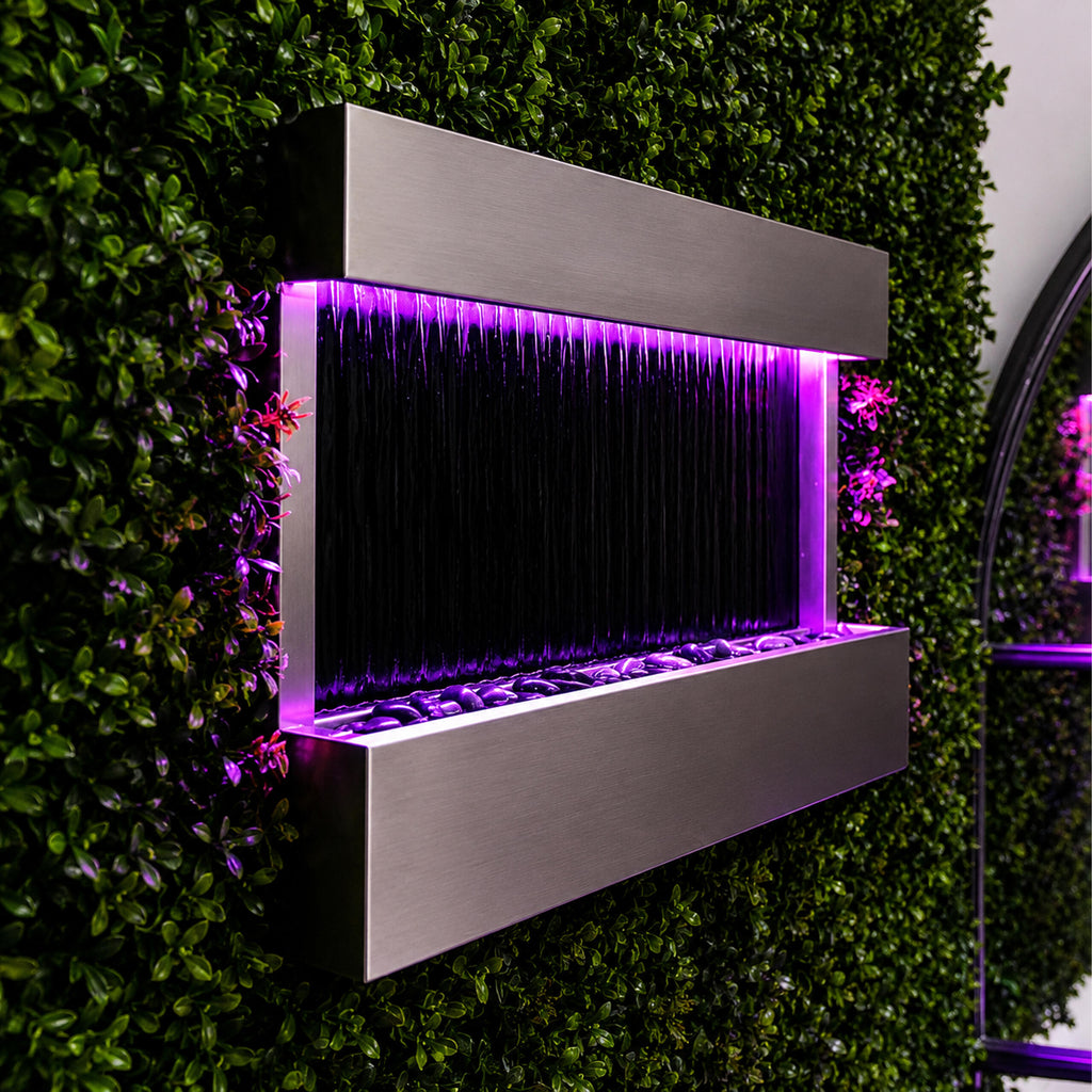 Hanging Water Wall Fountain with RGB LED Colors 120x60x13cm
