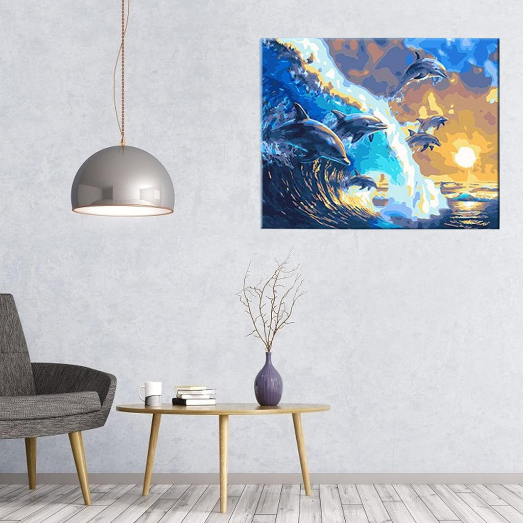 Numbrite järgi maalimise pilt raamiga DIY komplekt pintslid värv lõuend 40x50