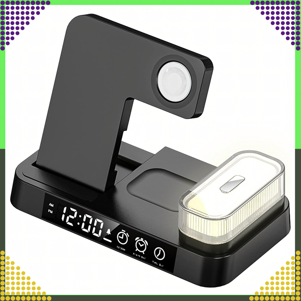 Induktsioonlaadija Juhtmevaba Induktsioonjaam 15W Öölamp 4in1 QI