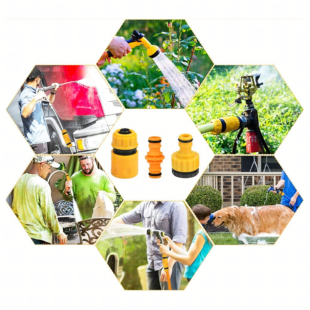 Garden Hose Connector Set 1/2 3/4"