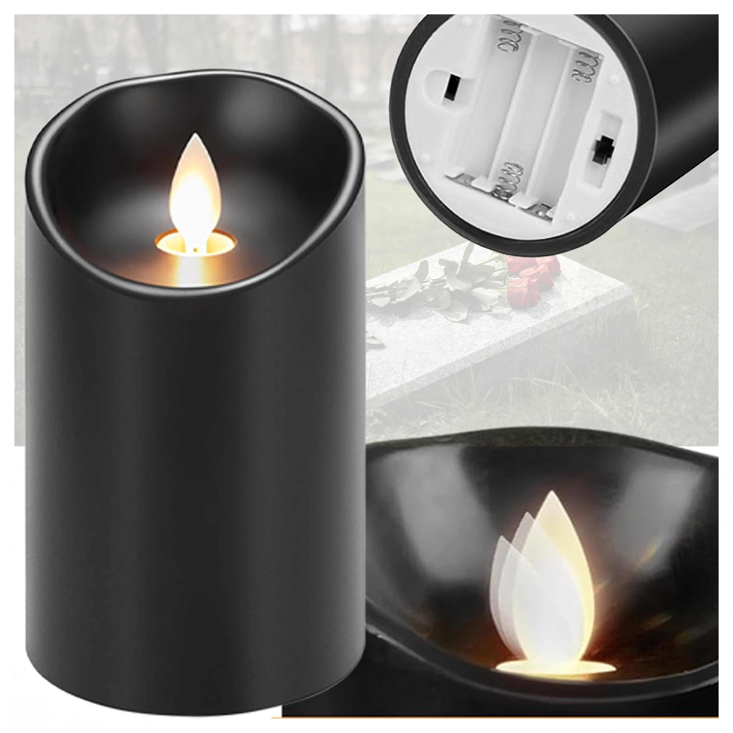 12x Küünla sisend Patareitoitel küünal Led-küünal 12.5 cm Leegi efekt