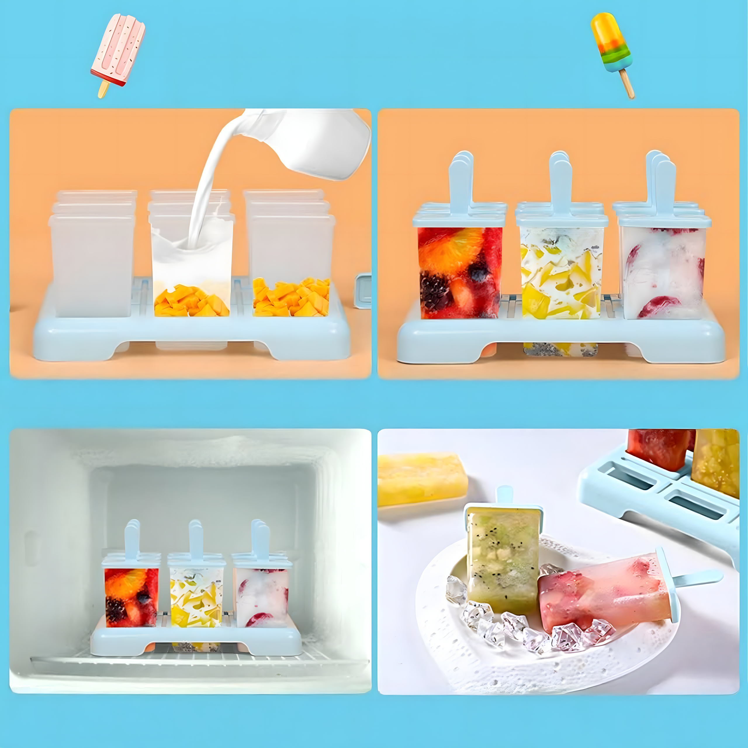 Molds Ice Cream Mold Homemade Sorbet Ice Cream Mold 9 pcs