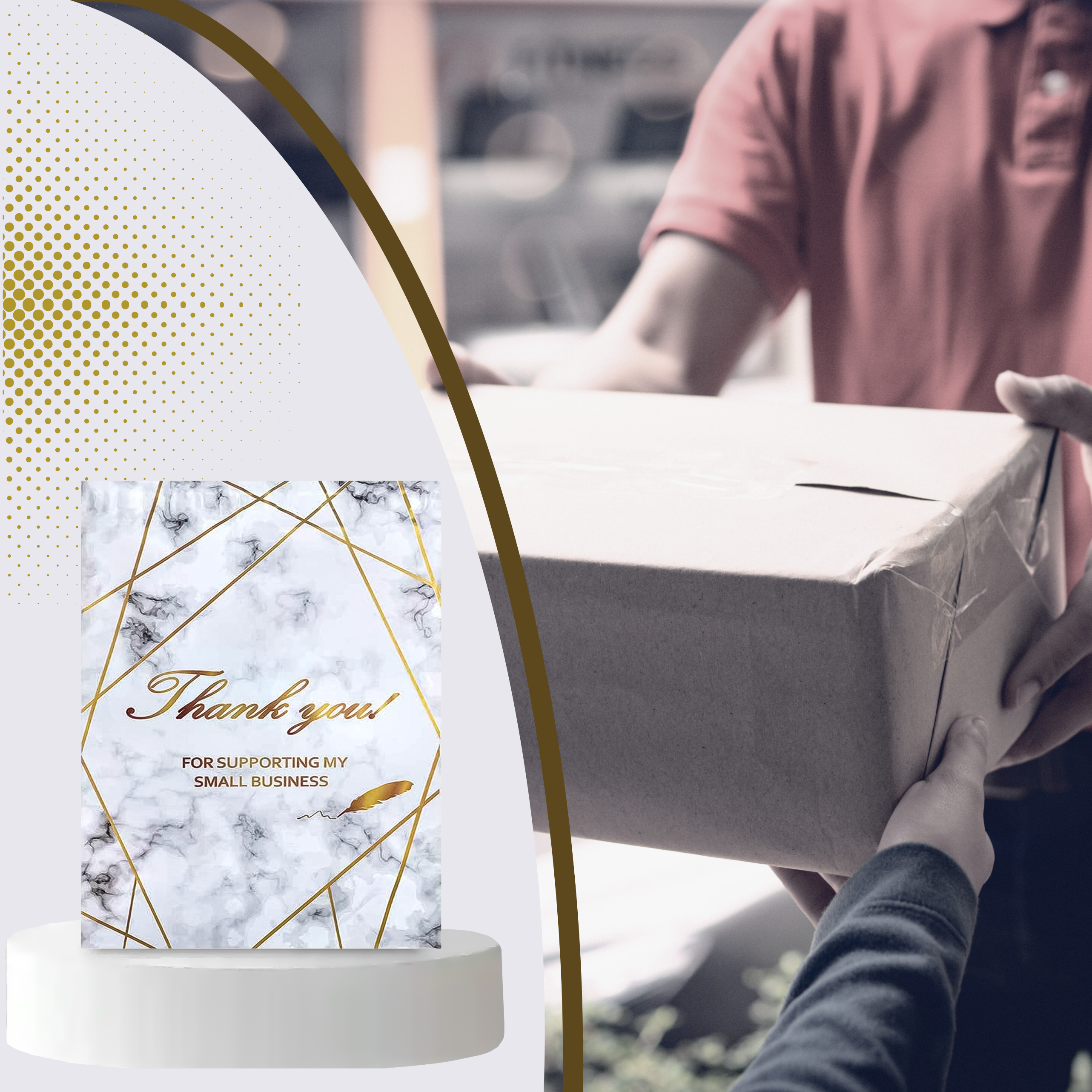 TUGEVAD KULLERIPAKID 255x370 KULDNE MARMOR AITÄH 50 tk