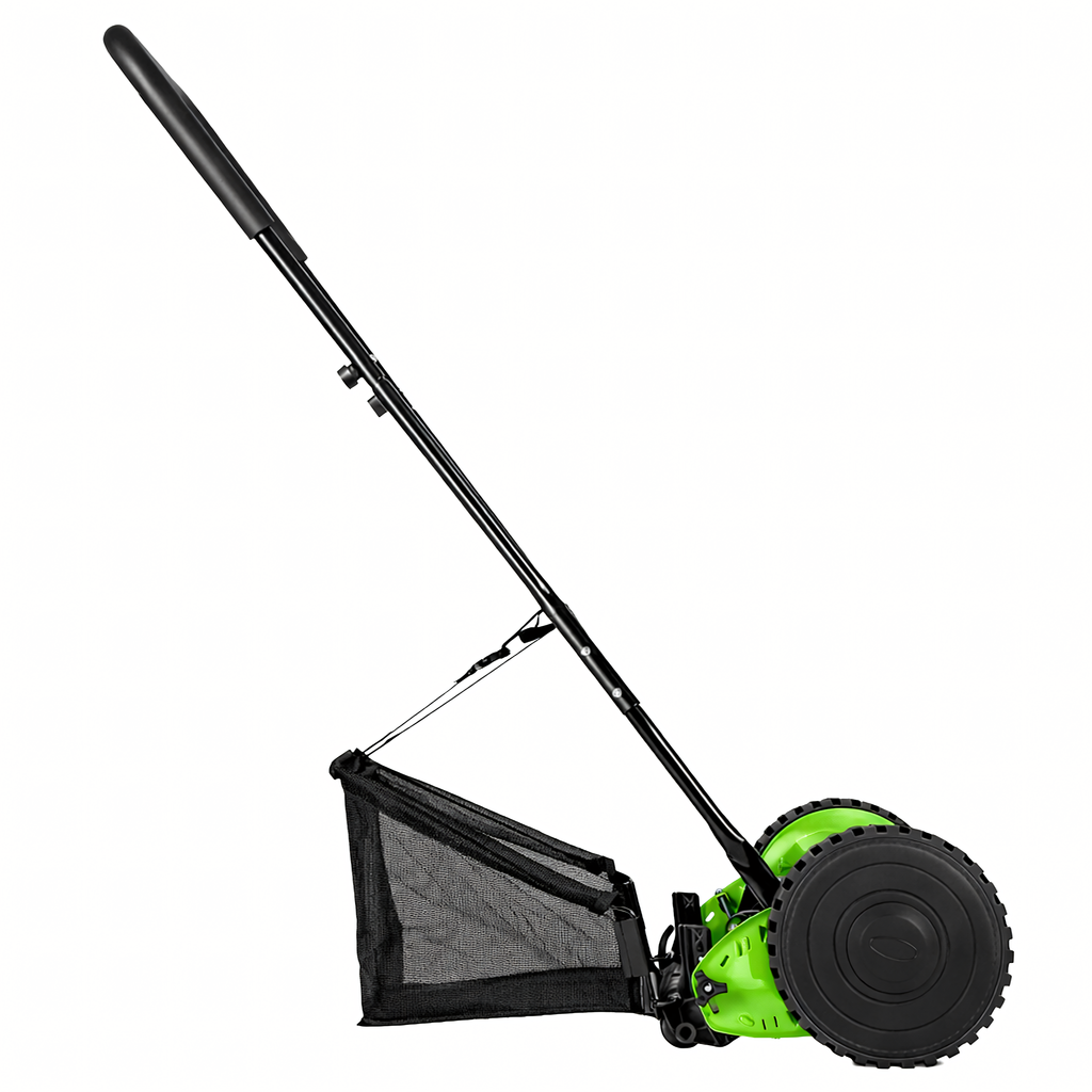 16" 40 cm Manual Reel Push Lawn Mower with Grass Catcher