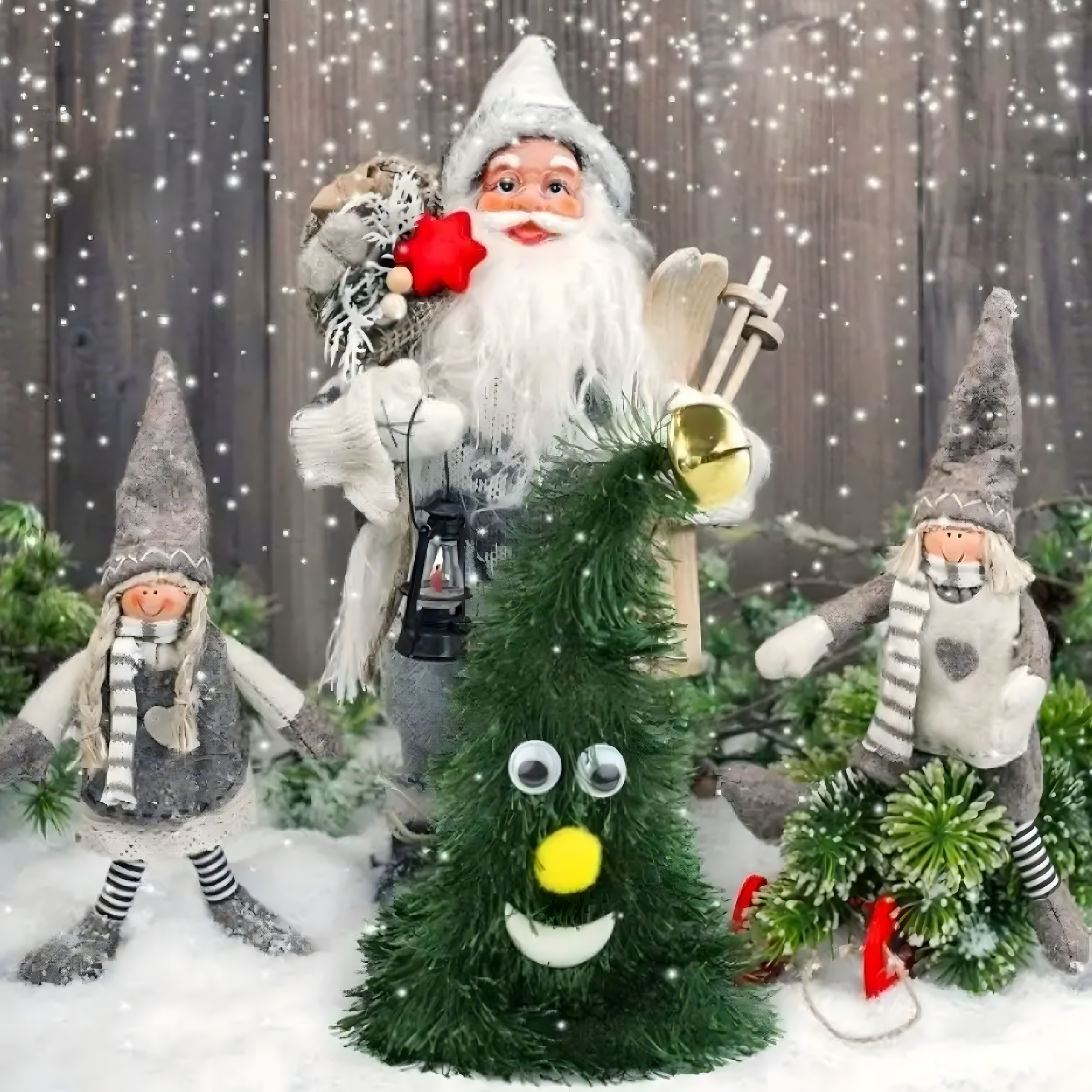 Jõulupuu mängiv laulav tantsiv naljakas jõulukaunistus