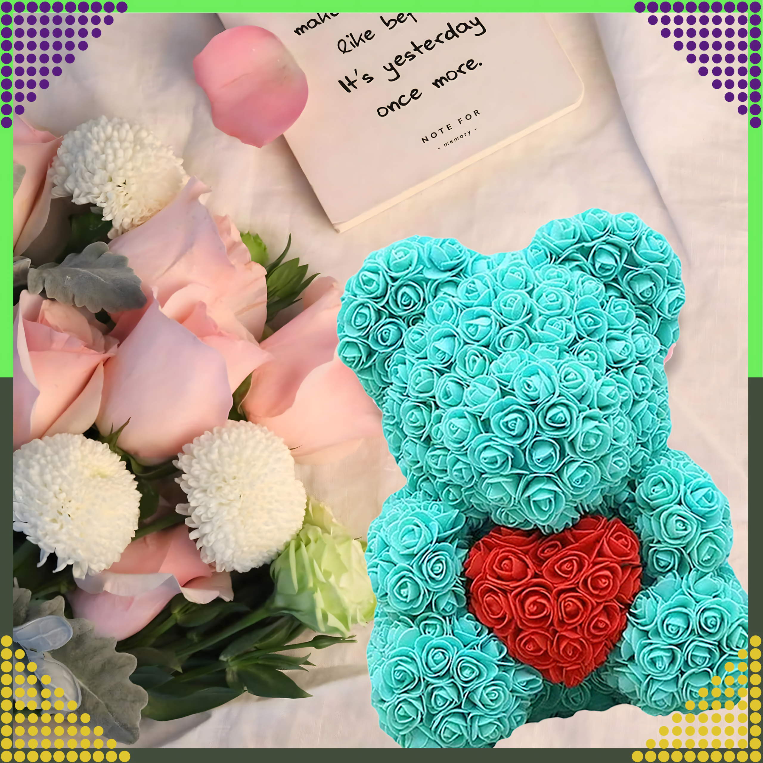 Karu roosidega sõbrapäeva kingitus emale, abikaasale, vanaemale Suur komplekt Roose 40 cm