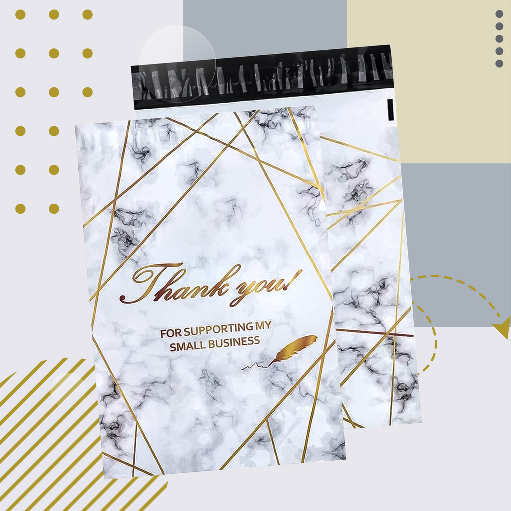 TUGEVAD KULLERIPAKID 255x370 KULDNE MARMOR AITÄH 50 tk