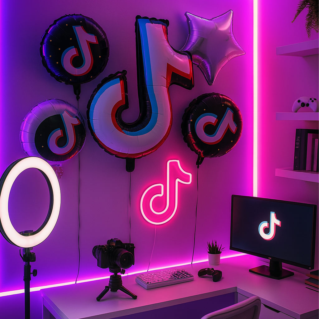 Õhupallide komplekt Tik Tok Note sünnipäevadeks ja sünnipäevapidudeks 5 tk