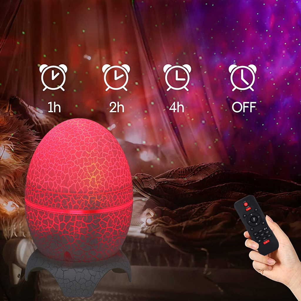 Dinosauruse Muna Täheprojektor koos Galaktika Kõlariga USB LED Öövalgusti