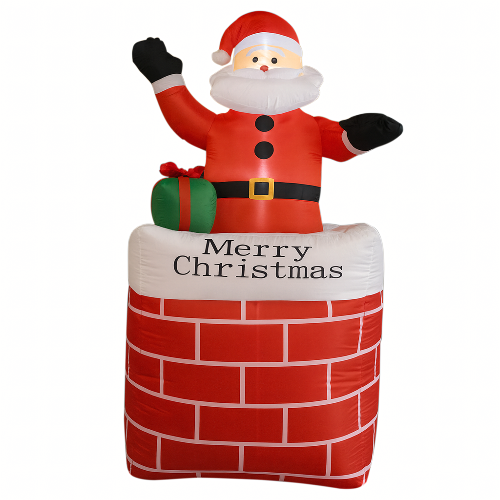 Täispuhutav jõuluvana korstnas jõulukaunistus valgustatud LED 150 cm