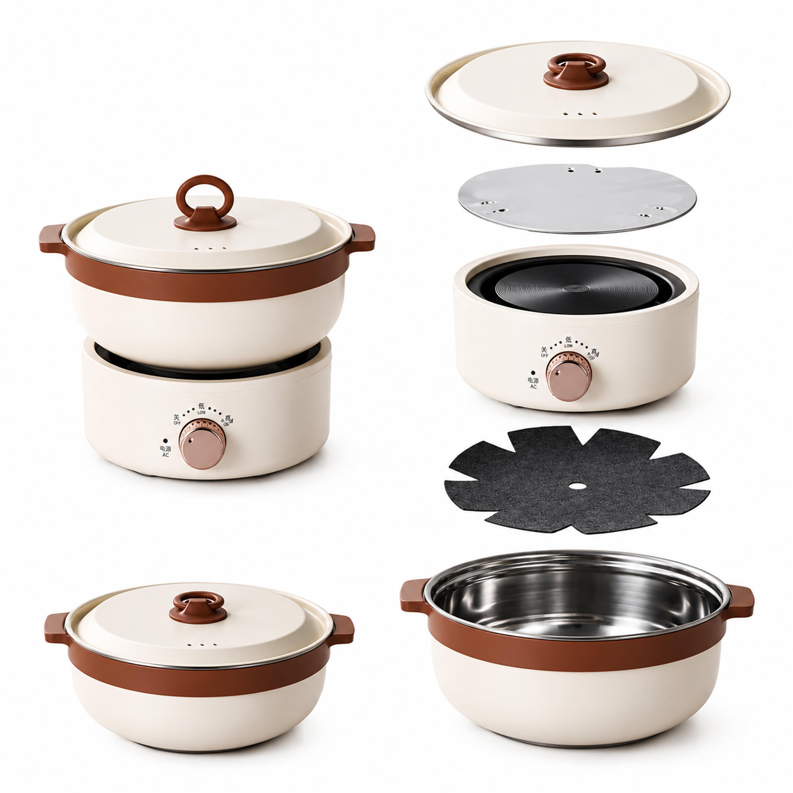 Portable Electric Multifunctional Cooking Pot Foldable 2.5L 700W