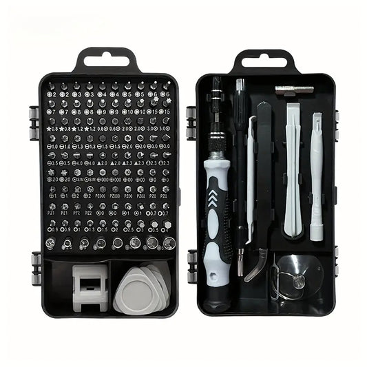 Täpsus-kruvikeerajate komplekt 115-osaline – Torx, PH, PZ, Hex, Bitid + abivahendid