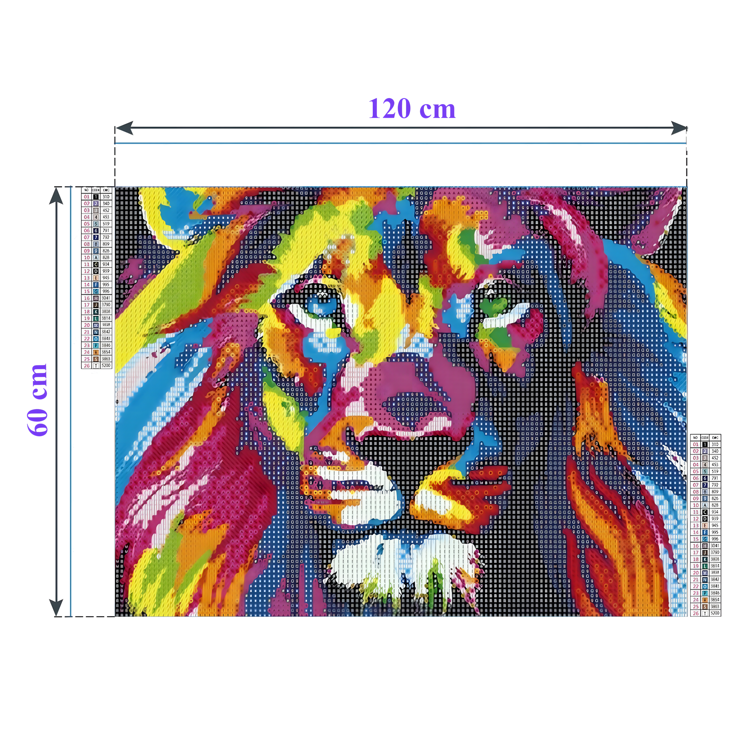 SUUR TEEMANTTIKAND 120x60 Teemantmaal Teemantmosaiik XXL KOMPLEKT