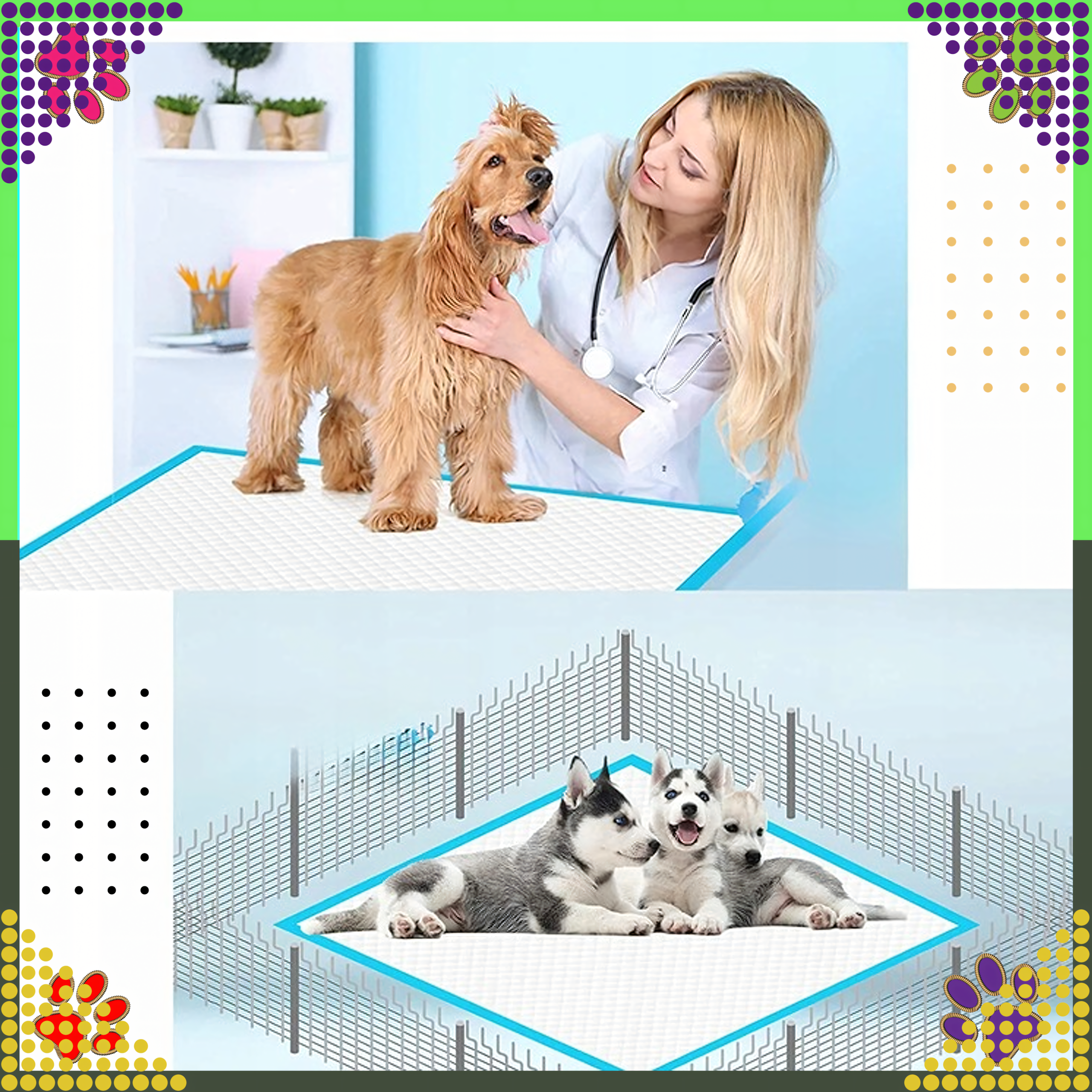 Hügieenilised alused koertele pissimise õppimiseks, 60x90cm, 168 pakki x 50 tk