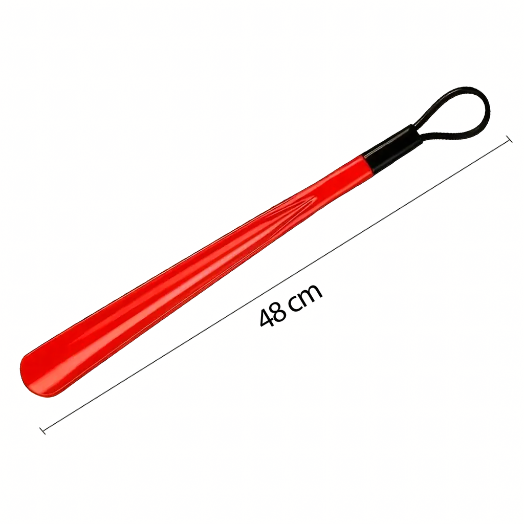 Shoehorn Plastic Red 48 cm Long with Hook