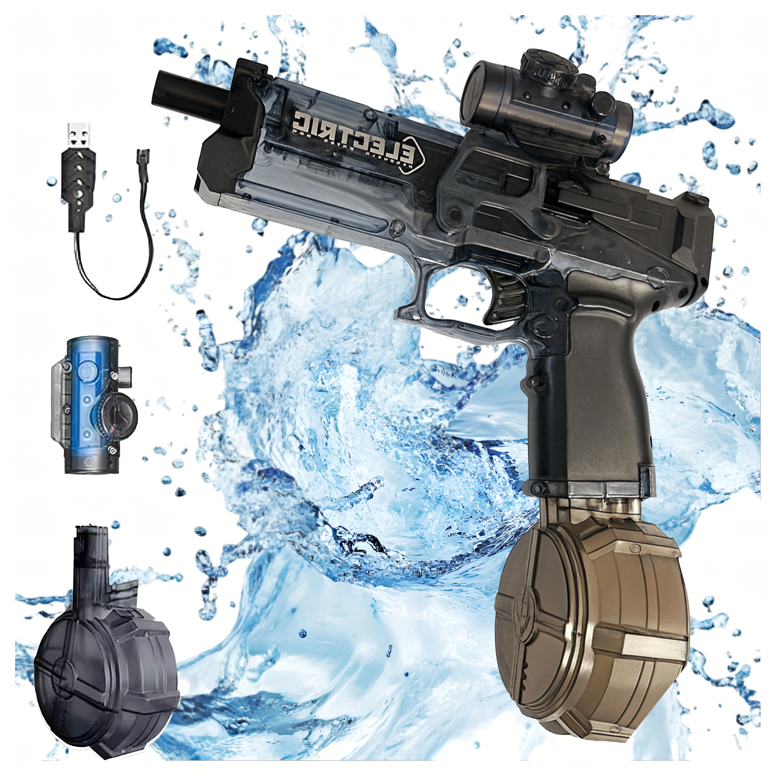 Elektriline automaatne veepüss, laetav, 10m mänguasi