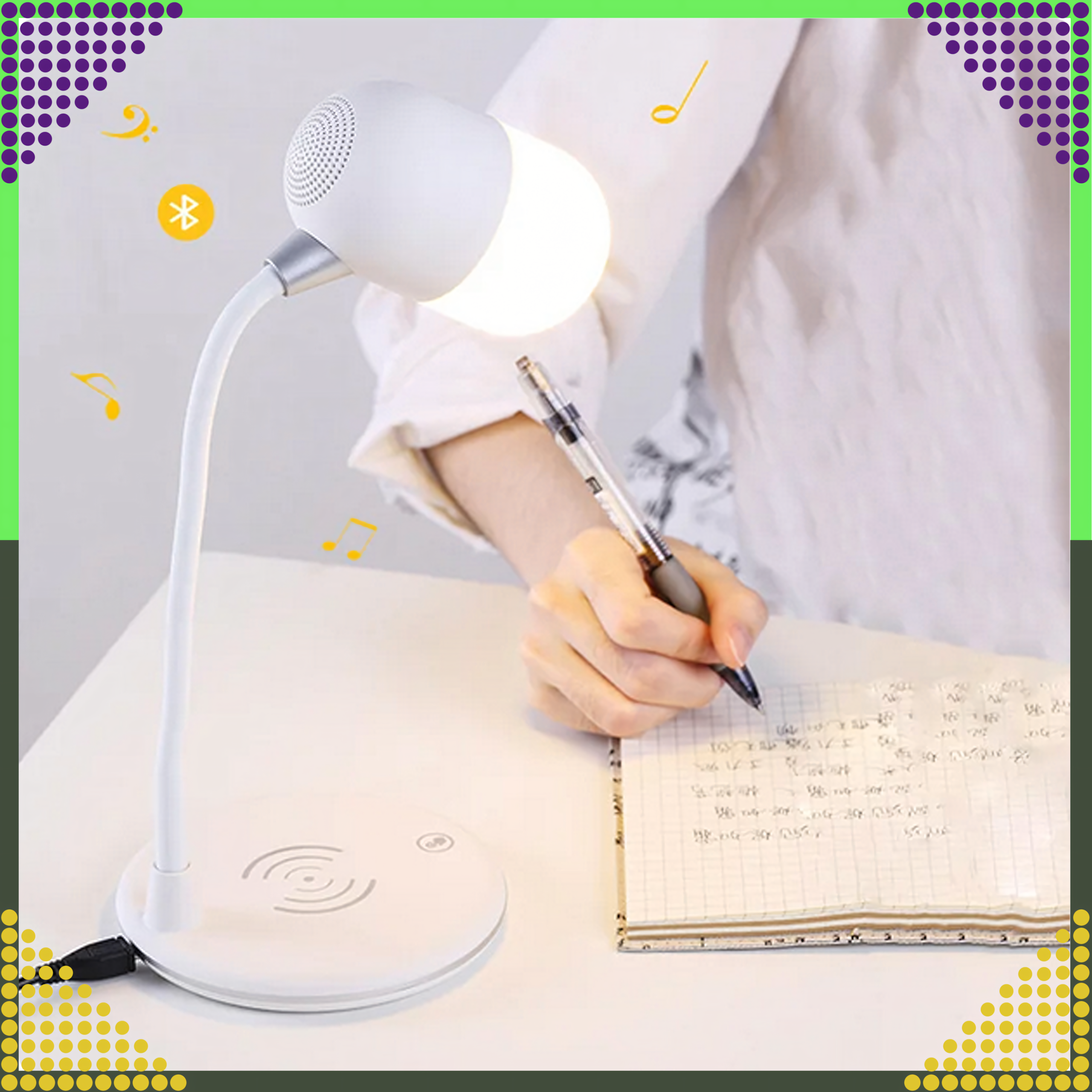 Laualamp Öö Induktiivne Laadija Bluetooth Kõlar Kool Õppimine