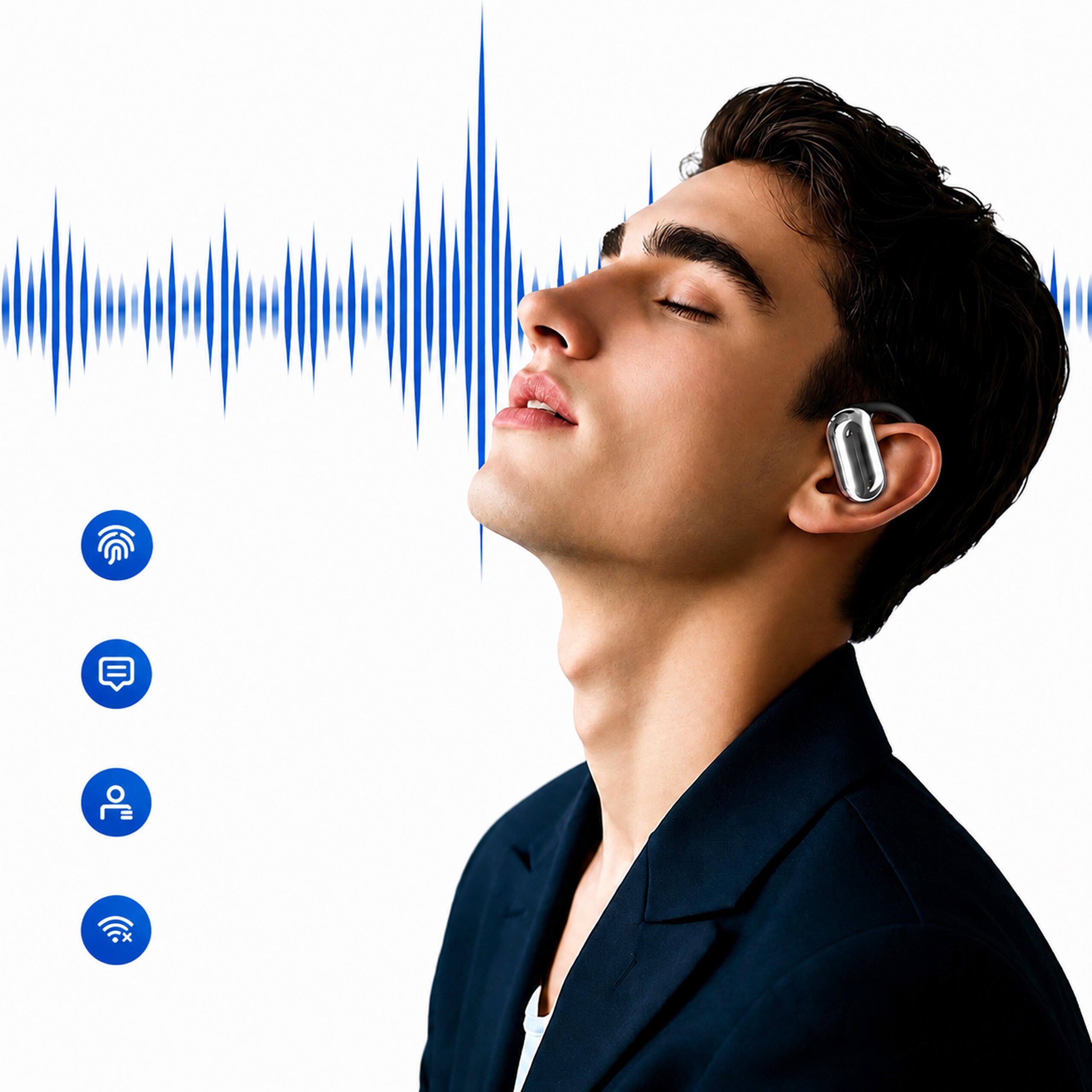 Juhtmevabad Bluetooth-sisekkõrvaklapid AI-tõlkefunktsiooniga ja akupangana toimiva karbiga, mustad RC-K-2614
