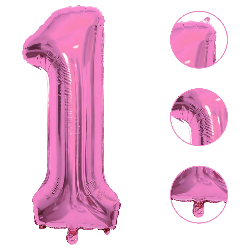 Õhupallid 1. sünnipäevaks üheaastasele tüdrukule, 5-tk tähtede komplekt