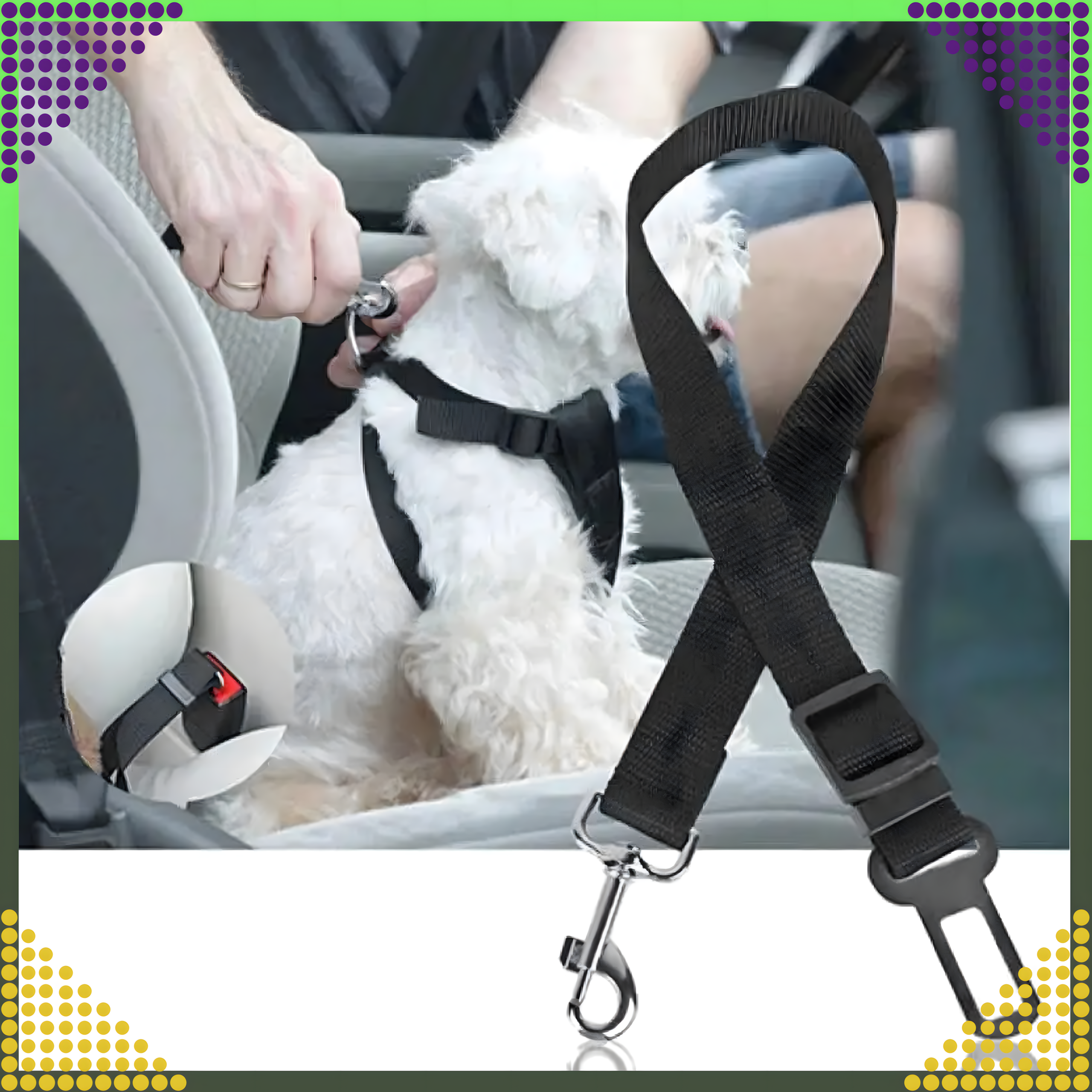 Turvavöö koerale ja kassile autosse, reguleeritav rihm autole