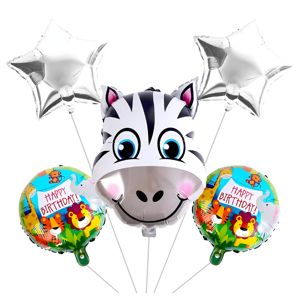 Set of Birthday Balloons Giraffe Animals for Birthday Party 5 pcs