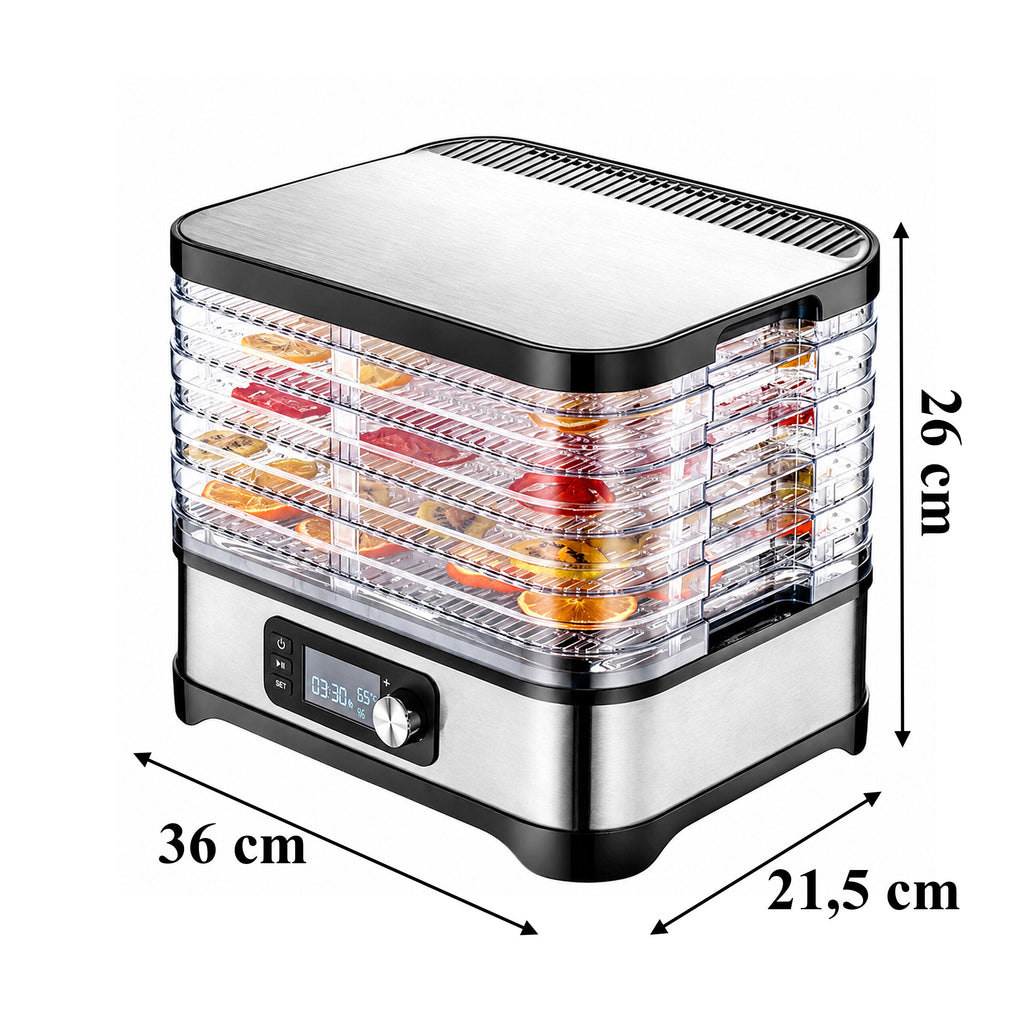 56x Food Dehydrator for Mushrooms, Vegetables, and Fruits with Timer and 5 Shelves LCD