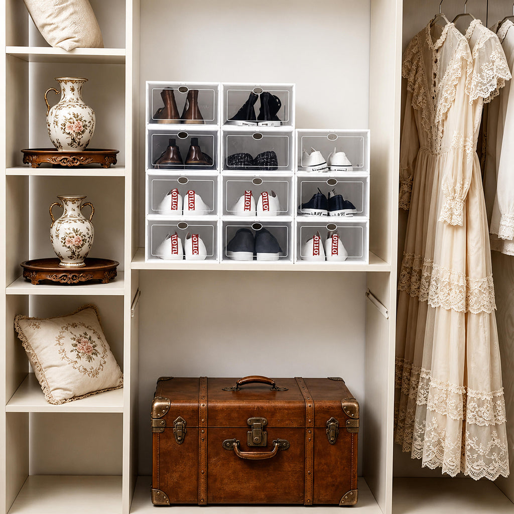 Modular Shoe Organizer Cabinet with Lid 200x 12 pcs