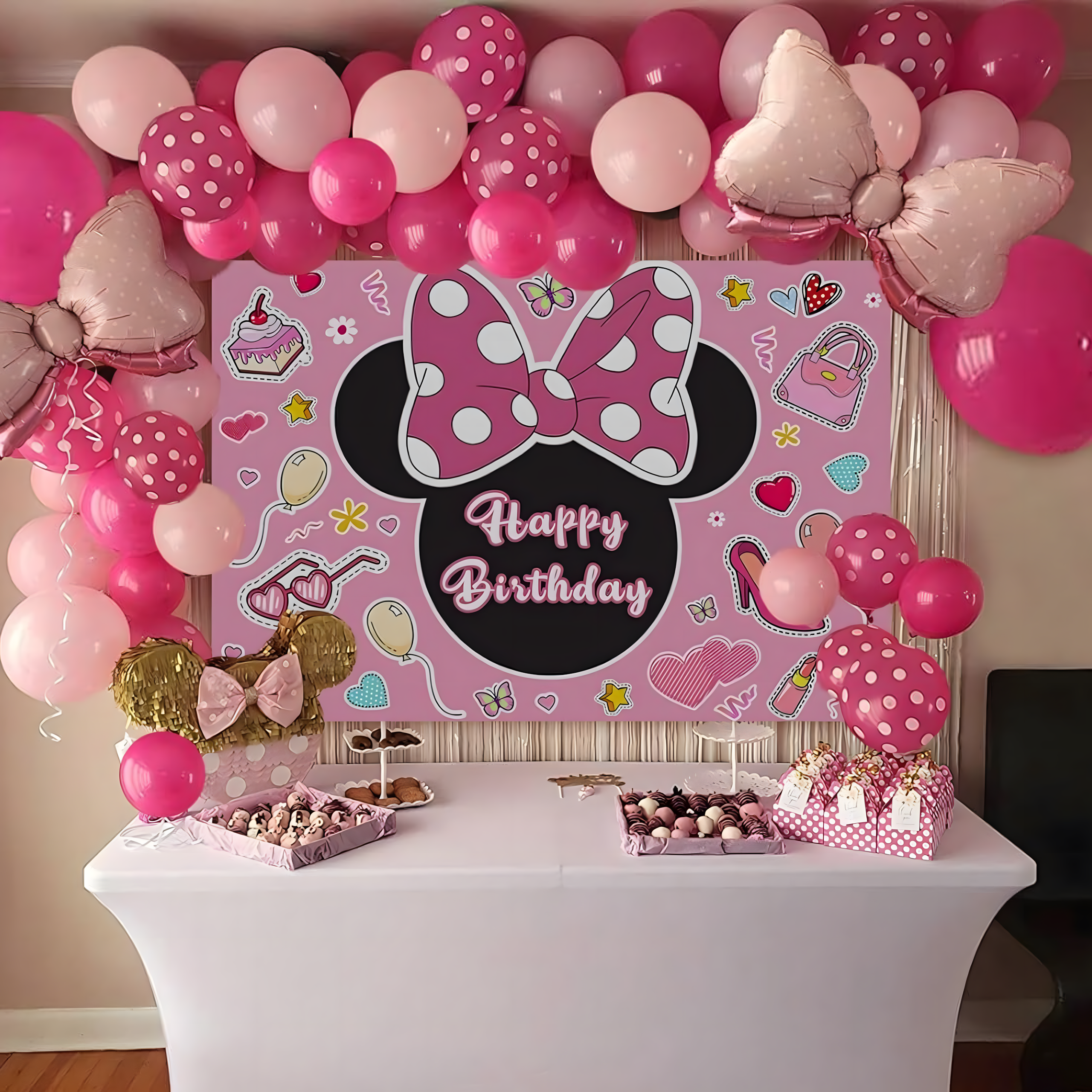 Õhupallikaar Minnie Mouse Mini sünnipäeva õhupallikomplekt 111 tk