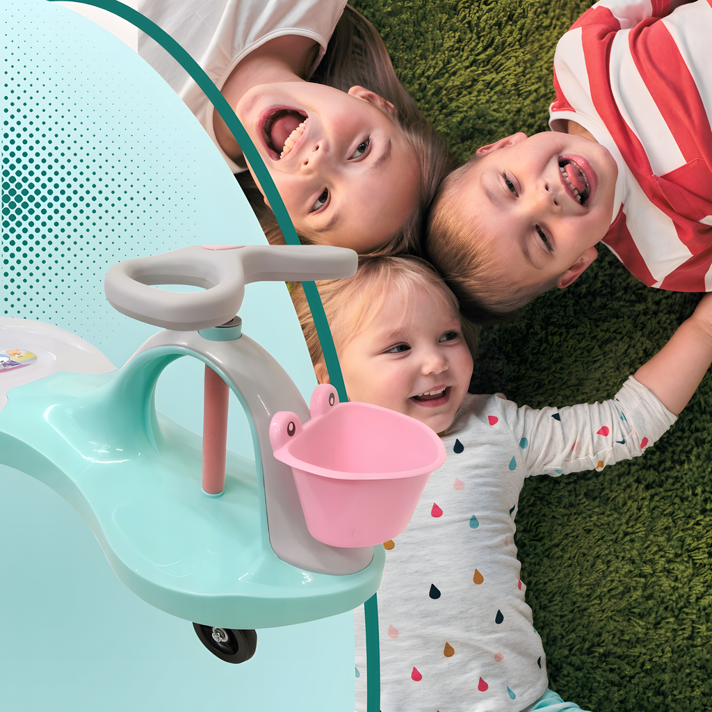 Lastele mõeldud tasakaalu ja kiikumisega Ride On lükatav auto gravitatsioonisõiduk