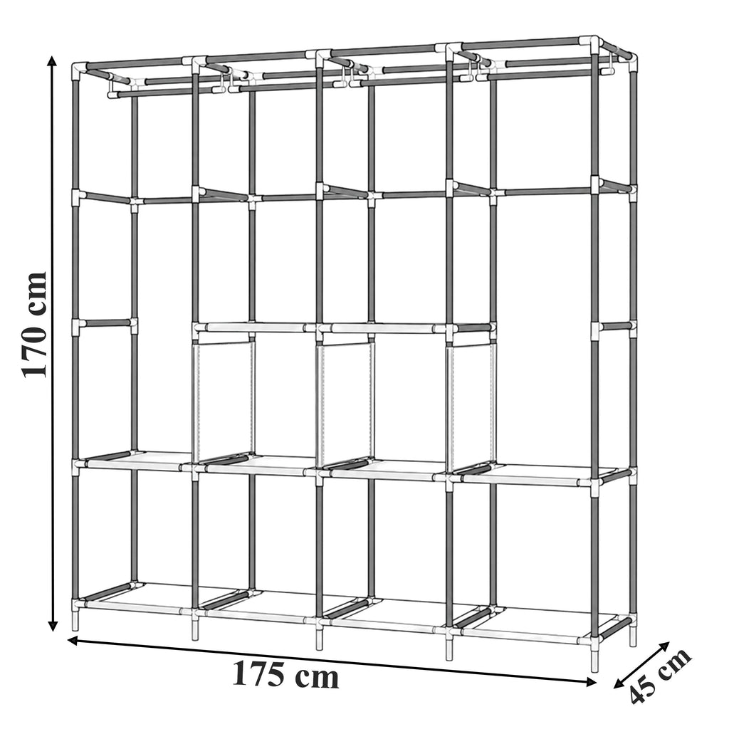 Kokkupandav riidest riidekapp 175 × 45 × 170 cm RC-K-2601