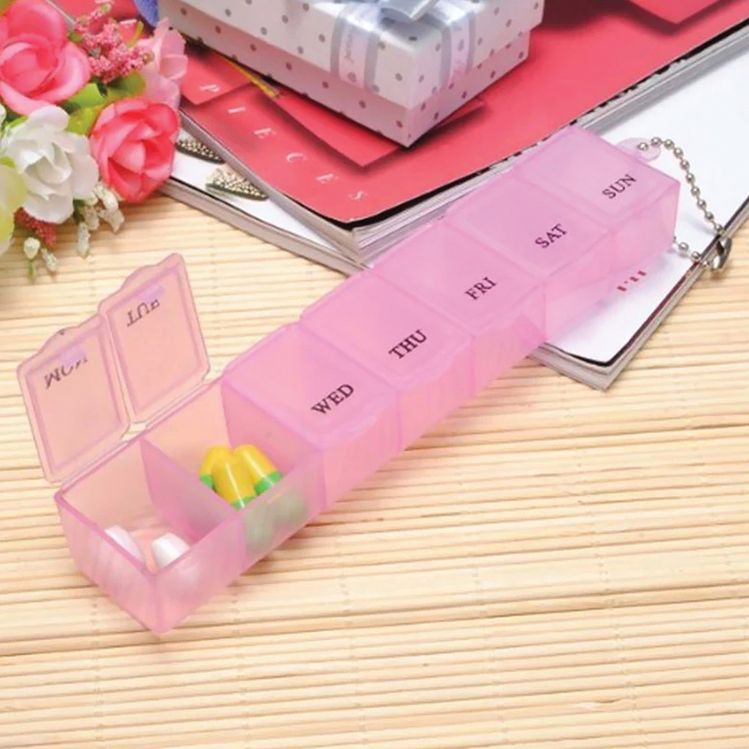 Weekly Pill Organizer Box with 7 Compartments