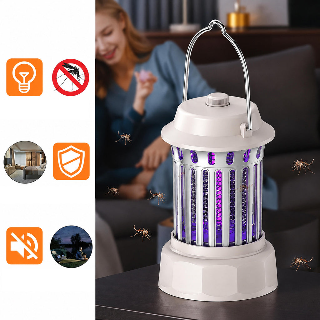 Portable UV Insect Killer Lamp for Flies, Mosquitoes, Moths, and Other Insects for Garden and Terrace