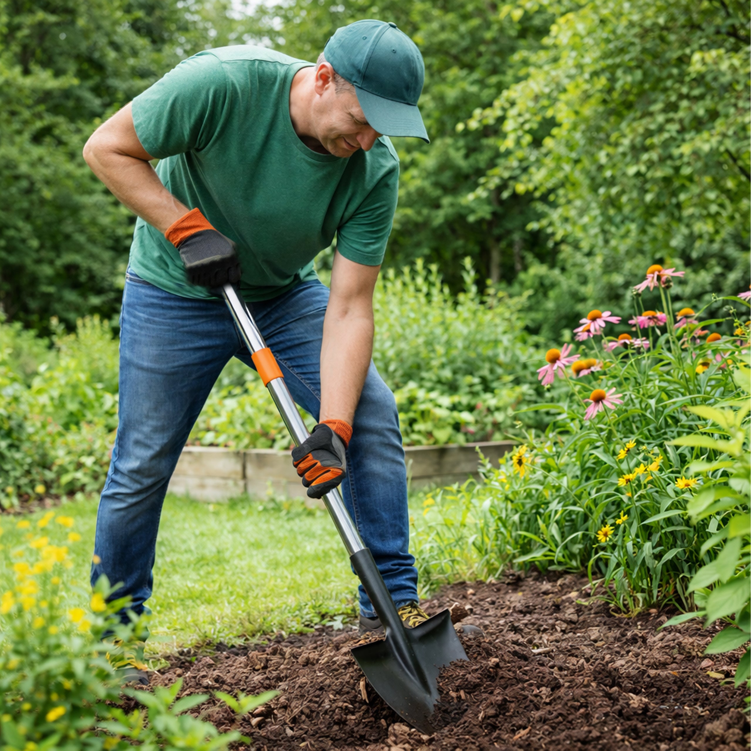 Telescopic Garden Spade Shovel 80-110 cm Foldable