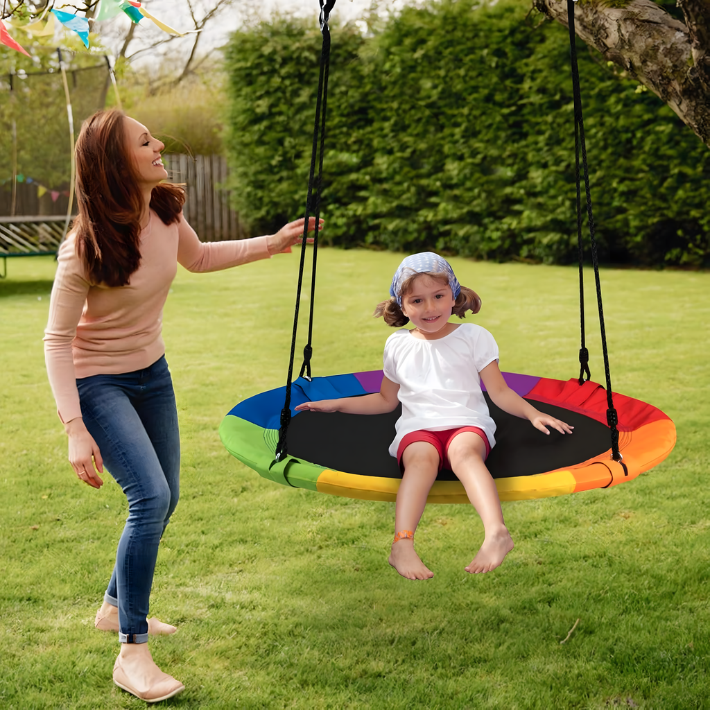 Large Garden Swing 100 cm Bird's Nest for Children with Hammock Frame