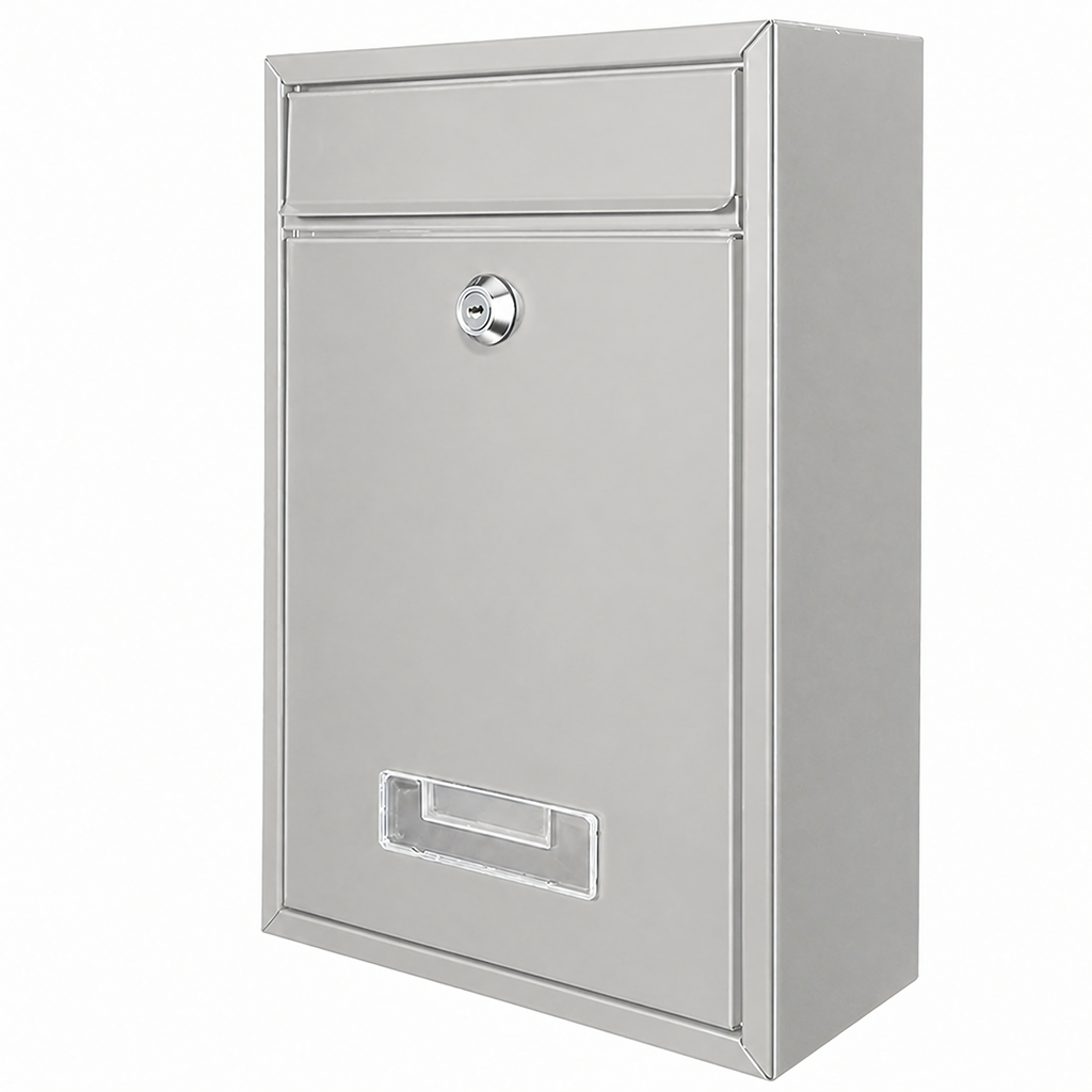 Steel Mailbox with Key Lock and Window 192 pcs Gray