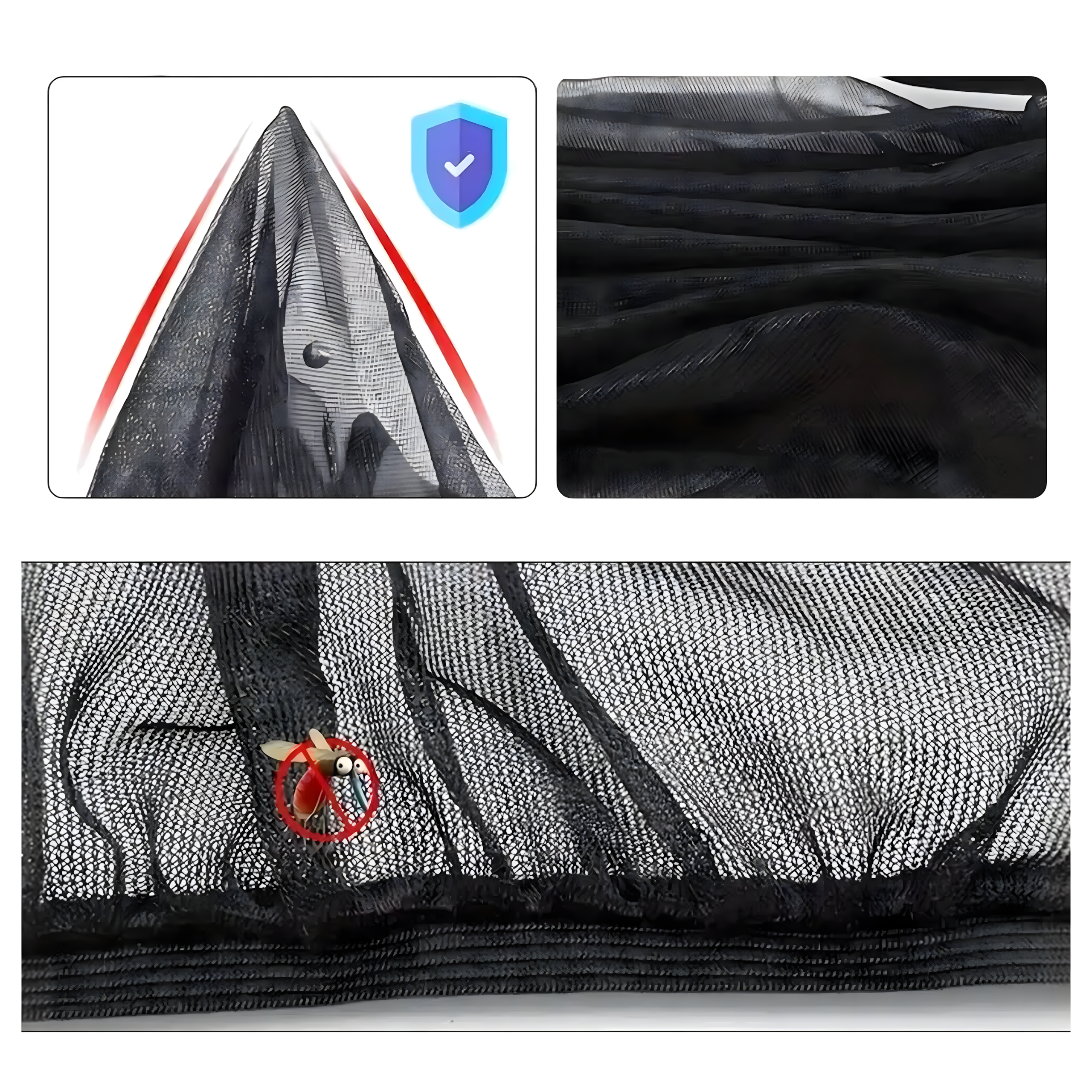 4 x Roller Blinds Sun Visor Mosquito Net for Car Window Curtains