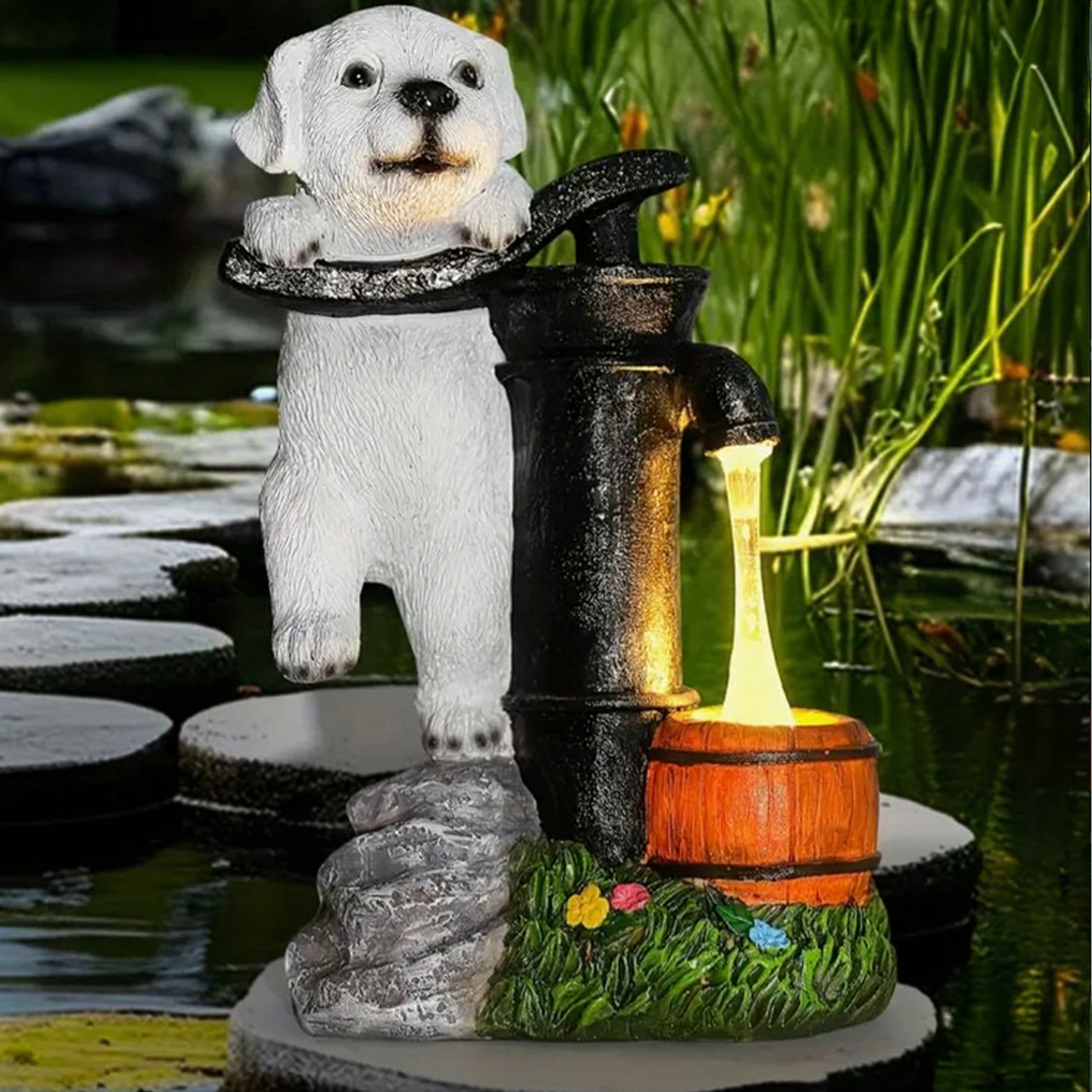 Decorative Solar Garden Lamp LED Puppy Dog