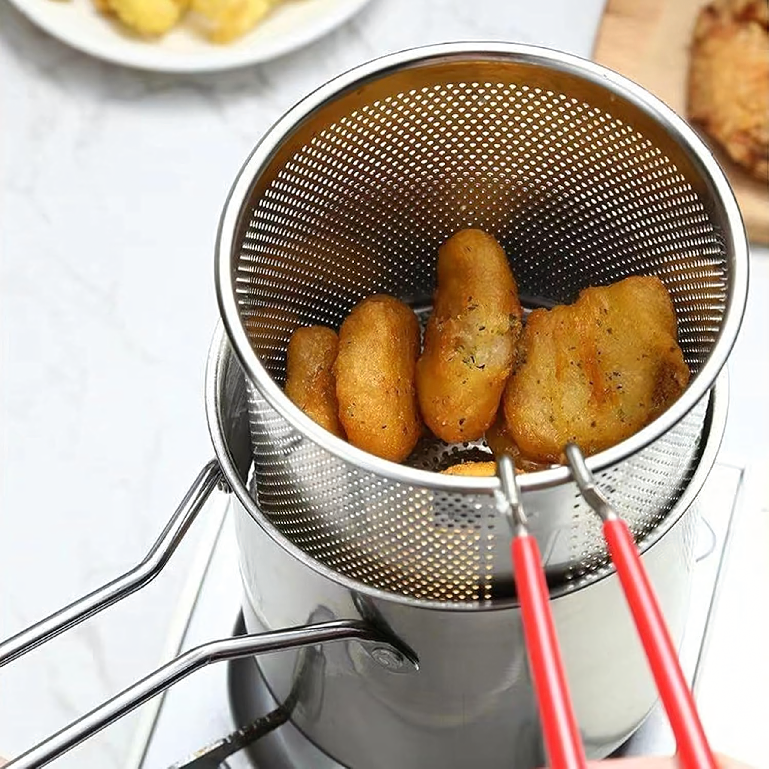 Mini Pot with Basket Deep Fryer for Deep Frying French Fries Universal Steel