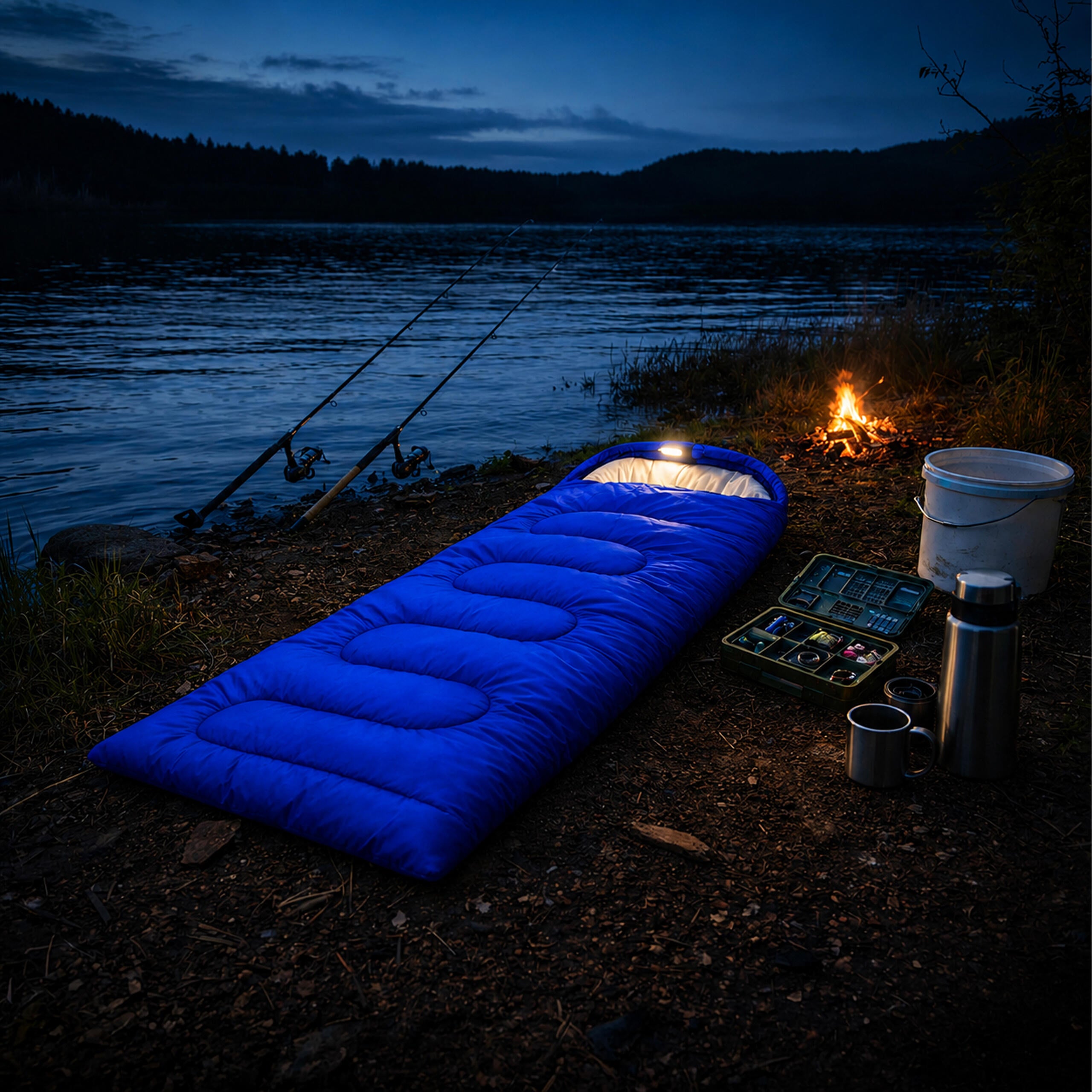 30x 2-in-1 Mummy Sleeping Bag 210×70cm Warm with Hood and Blue Cover