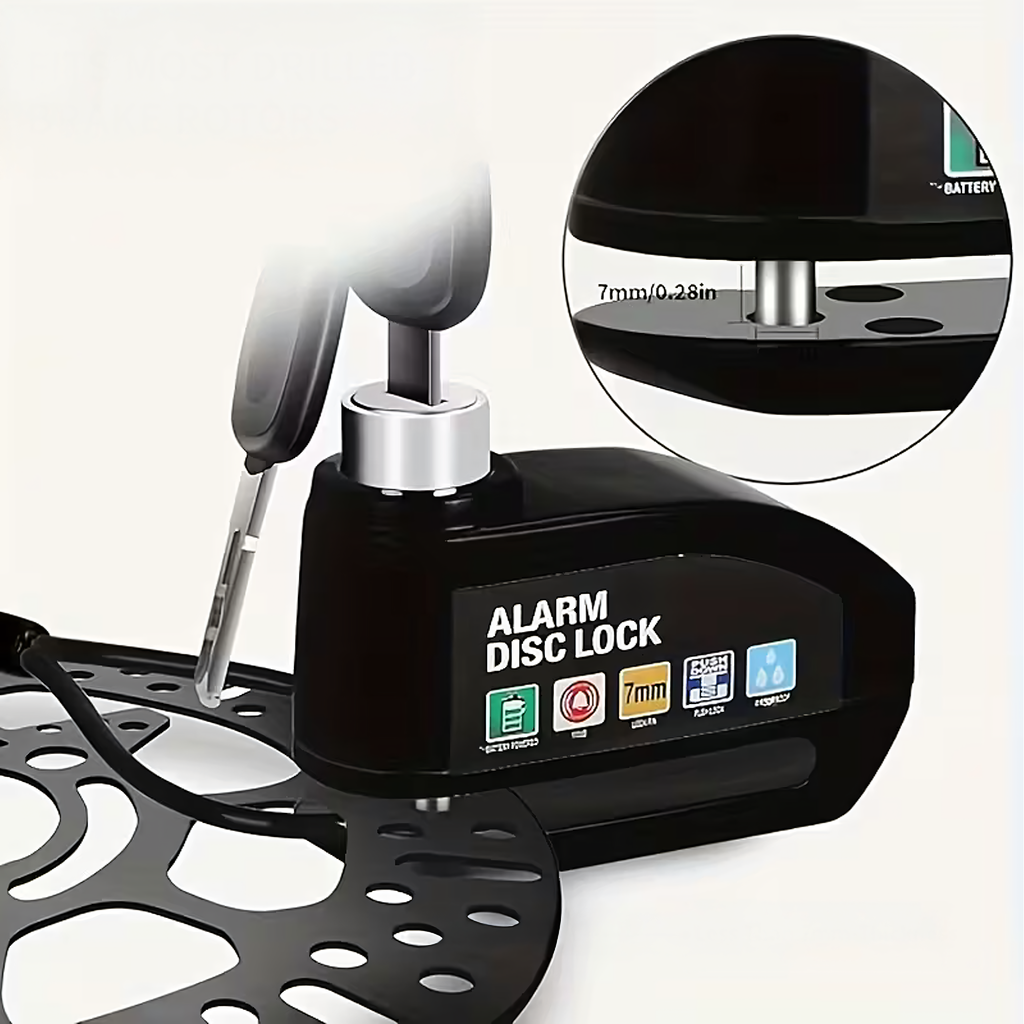 Luku piduriketta kaitse 110dB 7 mm tõukeratta, mootorratta, jalgratta jaoks