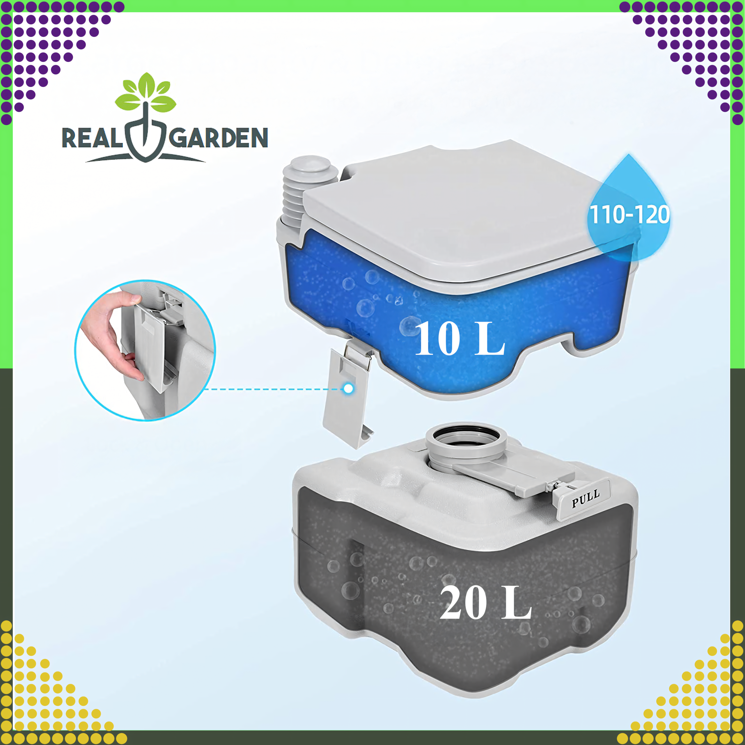 24 x Portable Tourist Travel Toilet with Flush for Camping