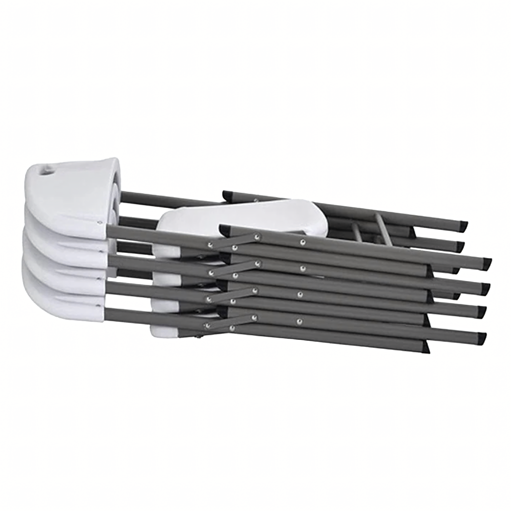 White Folding Outdoor Catering Chairs for Picnic Set of 4 4 pcs